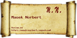 Masek Norbert névjegykártya