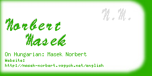 norbert masek business card